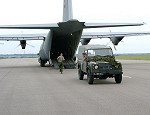 Offloading a Land Rover from a C-130J