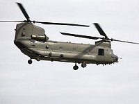 A very rare shot of the Chinook in this year's display, straight and level!