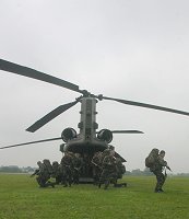 Disembarking to form a perimeter