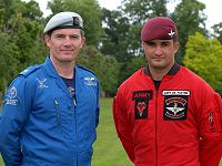 Captain Ed Paxton, leader of the Red Devils, with Major Adrian Palmer, manager of the Blue Eagles.