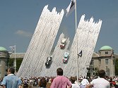 The centrepiece of this year's Festival of Speed is these three            Ford GT40s complete with water-spray smoke effects!