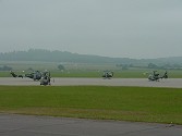 The view across the dispersal at Middle Wallop in the murk of the early morning