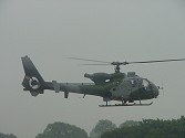 The first lift from Middle Wallop, this shot of Terry's Gazelle shows how poor the initial visibility was
