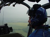 A view across the cockpit of Bill's Gazelle shows the lack of view!
