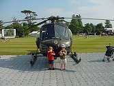 ....and the Scout were in the public area and attracted many visitors, including young Aden and Albert here, who had brought their own helicopters!