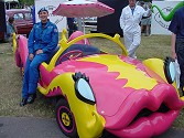 Annabel found her dream car in the Wacky Races car park!