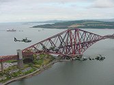 The Firth of Forth bridge forms an impressive backdrop....