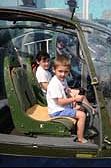 Nathan and Alexander Catchpole from Lowestoft enjoyed the Gazelle cockpit....