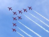 The Red Arrows opened the show, led by Sqn Ldr Spike Jepson.