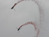 The lead Gazelle pair caught in the middle of their simultaneous loops