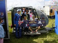 Andrea took a number of fundraisers through the Gazelle cockpit.