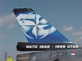 F-16 fin in NATO Anniversary markings
