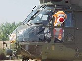 Puma helicopter with mascot