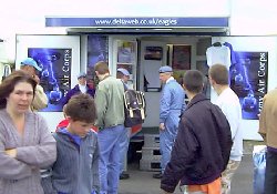 Early visitors to the Team stand