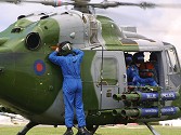 ....ready to immediately take off again to recce the display line with all the pilots aboard the Lynx