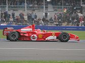 Michael Schumacher in his Ferrari.
