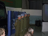 Prior to displaying, the four members of the 2002 Team are introduced to the audience