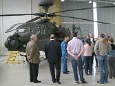 WO2 Stewart Pearce, Eagle 3, then took groups of visitors around the latest Army helicopter, the Westland Apache.