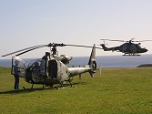 Two of the cadets were flown in the Lynx as thanks for their vigil, while the Gazelles were pre-flighted