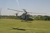 Off to Cosford! The Lynx lifts off from Thruxton.