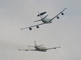 One of the most unusual formations is flown by the residents of Waddington,             the Nimrod R1 and Sentry AEW1 aircraft based there.