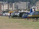 The display area included lines of a wide variety of civil and military helicopters.