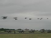 The AHAF and the Blue Eagles in a massed flypast that began the Team's displays.
